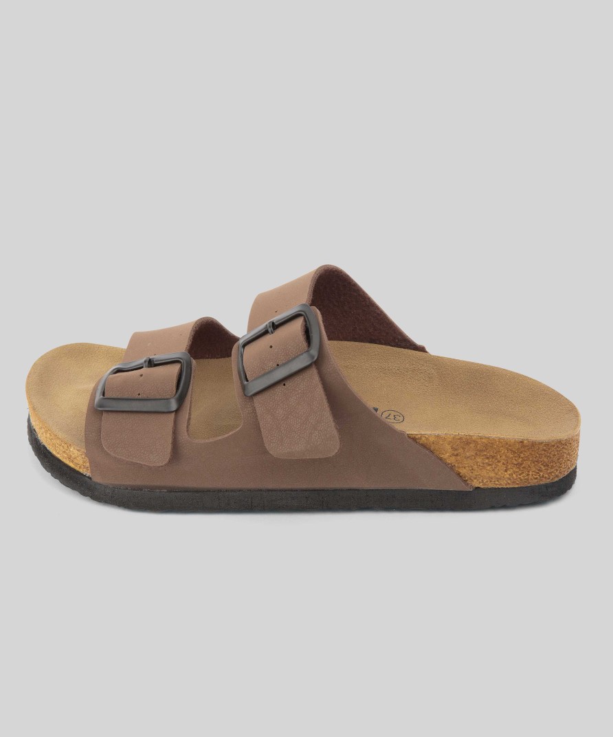 Mulher Mumka Shoes | Sandalias Com Alcas Texturizadas Castanhas